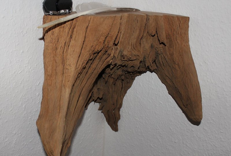 Oak corner console